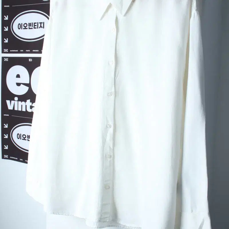 [BUNJANG] SPAO Solid Linen Shirt White / W(L) 스파오 셔츠 남방 무지 화이트 린넨 마 솔리드-H36885