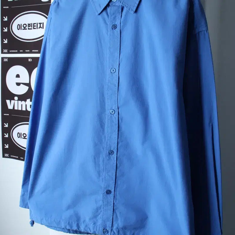 [BUNJANG] SPAO Solid String Shirt Light Blue / (M-L) 스파오 셔츠 남방 연블루 소라 무지 솔리드 스트링-H36886