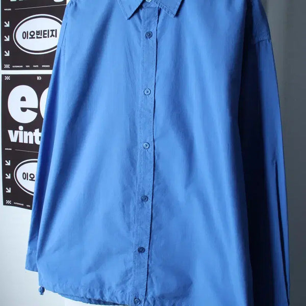 [BUNJANG] SPAO Solid String Shirt Light Blue / (M-L) 스파오 셔츠 남방 연블루 소라 무지 솔리드 스트링-H36886