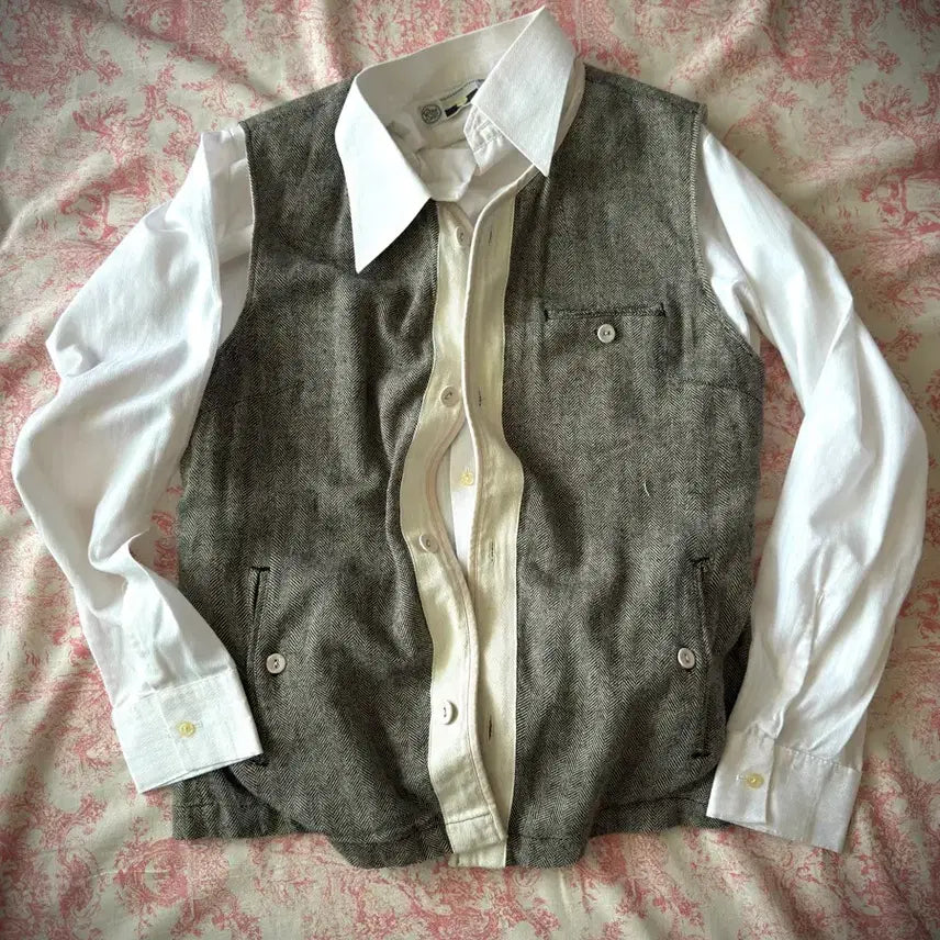 [BUNJANG] Felissimo Europe Herringbone Vest / Felissimo Eurpoe FR Herringbone Vest