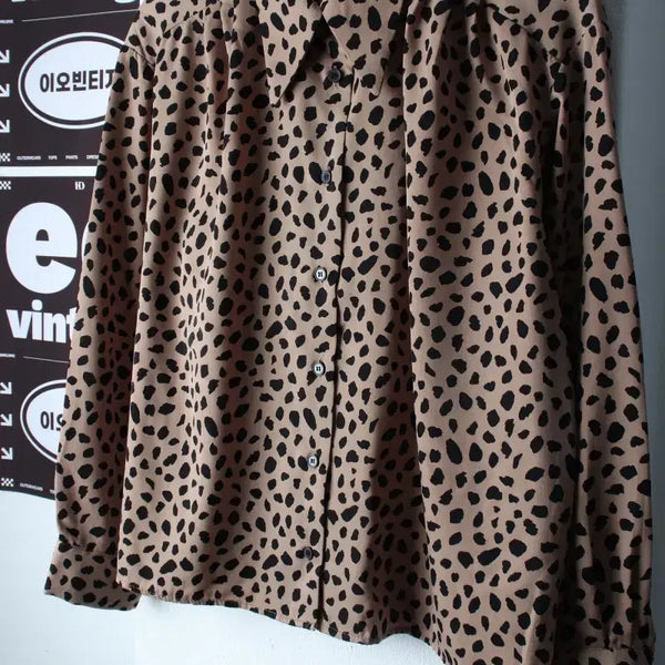 [BUNJANG] 8 Seconds Leopard Pattern Shirt Blouse / W(M-L) 에잇세컨즈 셔츠 남방 블라우스 레오파드 패턴-H36891