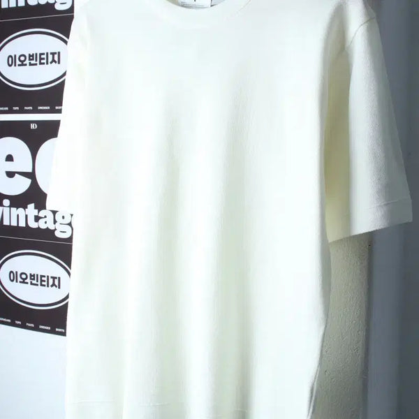 [BUNJANG] 8seconds White Knit Short-Sleeve T-Shirt / (M) 에잇세컨즈 반팔 티셔츠 새상품 니트 화이트 놈코어-H36894