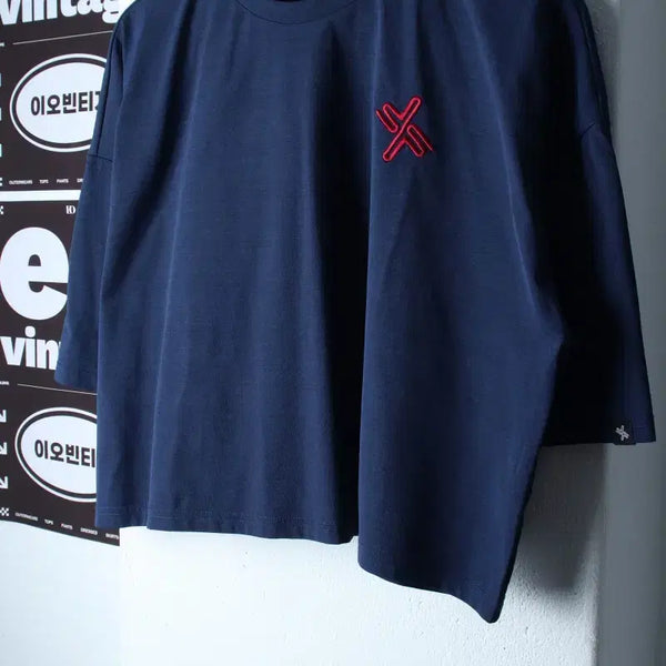 [BUNJANG] XYSTUS Kellogg Collaboration Cropped T-Shirt Navy / W(L) 젝시미스 반팔 티셔츠 켈로그 협업 기능성 크롭 네이비-H36898