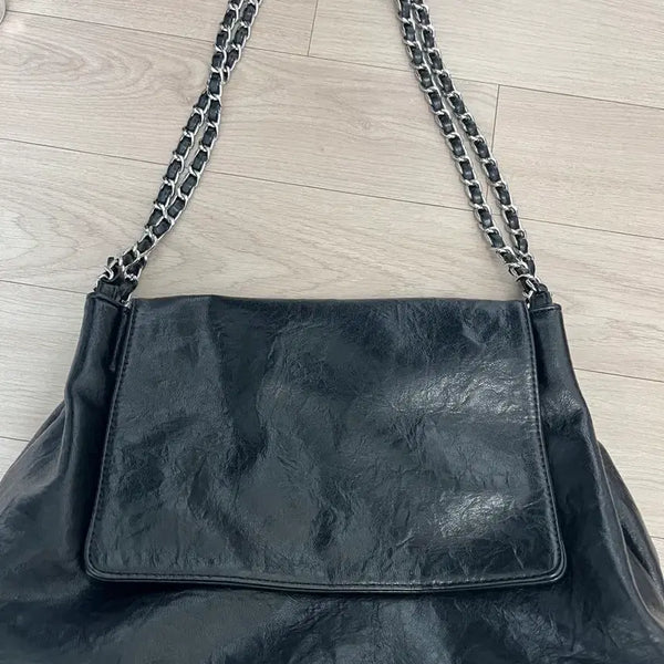 [BUNJANG] 9.6 Black Chain Shoulder Bag / 나인식스 블랙 체인 숄더백