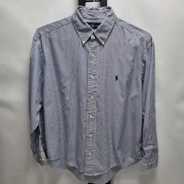 [BUNJANG] Polo Ralph Lauren Oxford Long Sleeve Shirt Blue Stripe / 폴로 랄프로렌 셔츠 야무스 옥스포드 긴팔 남방 블루 스트라이프