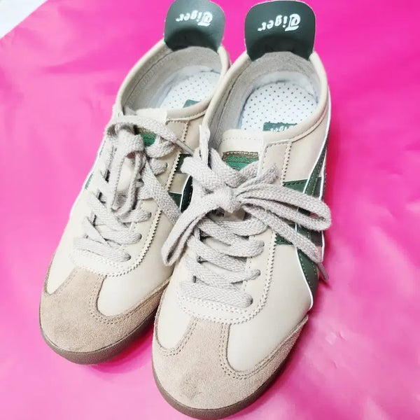 [BUNJANG] Onitsuka Tiger Mexico 66 Leather Sneakers Beige/Green Women's Size 245 / (한번착용) 오니츠카타이거 멕시코 66 여성 245사이즈