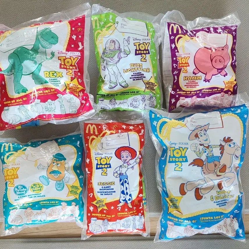 [BUNJANG] 1999 McDonald's Happy Meal Toy Story 2 Candy Dispenser Full Set (6 Types, Unsealed, Vintage) / 1999년 맥도날드 해피밀 토이스토리2 캔디디스펜서 6종 풀세트 (미개봉 빈티지)