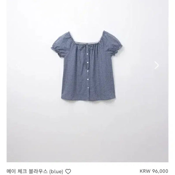 [BUNJANG] Archive J2U May Check Blouse Blue / 아카이브 제이투유 메이 체크 블라우스 blue