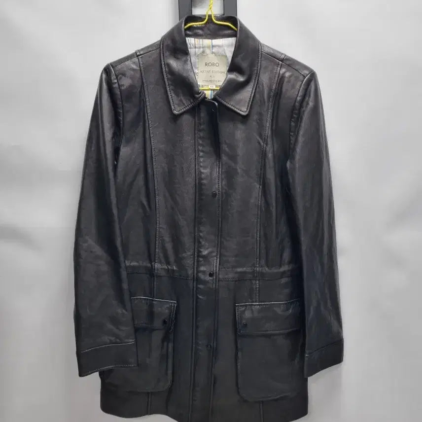 [BUNJANG] ROBO Artist Edition Lambskin Leather Half Coat Black / 로보 양가죽 자켓 아티스트 에디션 램스킨 레더 하프 코트 블랙 66