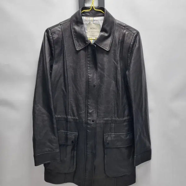 [BUNJANG] ROBO Artist Edition Lambskin Leather Half Coat Black / 로보 양가죽 자켓 아티스트 에디션 램스킨 레더 하프 코트 블랙 66