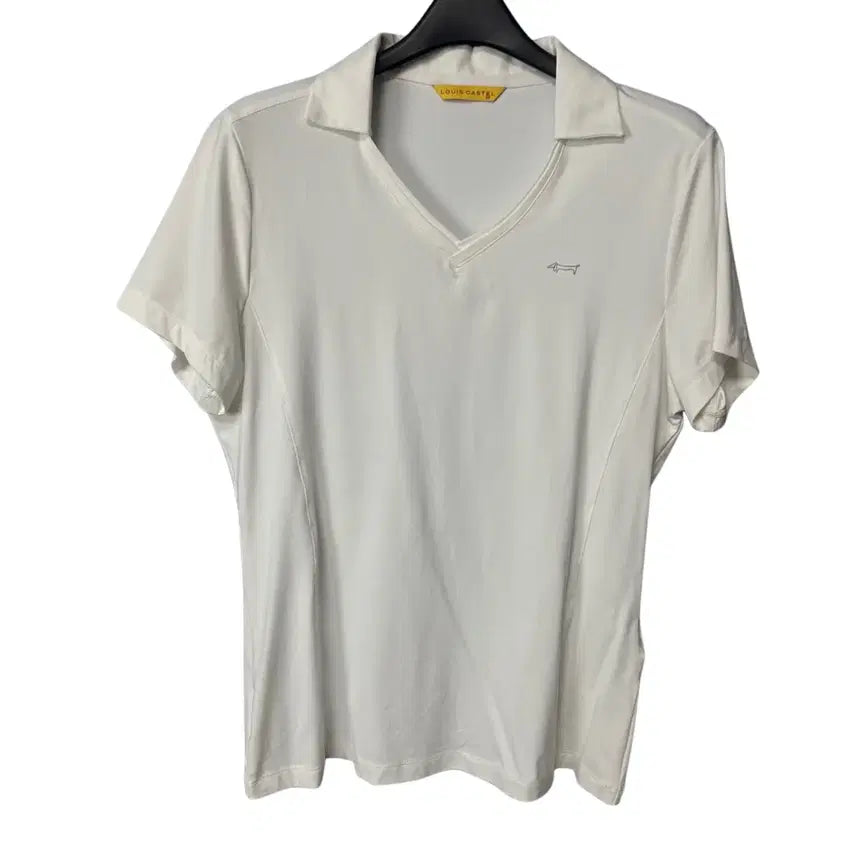 [BUNJANG] Louis Castel Women's White Half Collar T-Shirt / 95 루이까스텔 골프 여성 화이트 하프 카라티