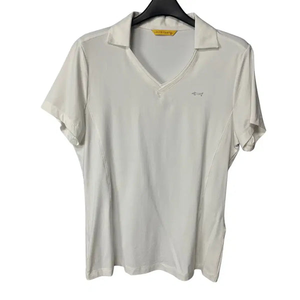 [BUNJANG] Louis Castel Women's White Half Collar T-Shirt / 95 루이까스텔 골프 여성 화이트 하프 카라티