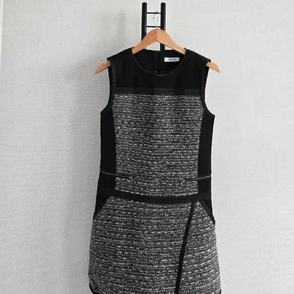 [BUNJANG] SJSJ Next Tweed Dress Black / 한섬 sjsj 넥스트 트위드 원피스 블랙