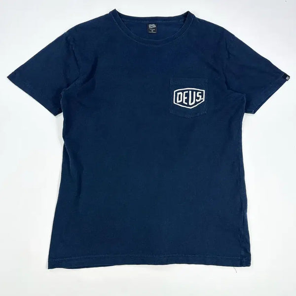 [BUNJANG] Deus Ex Machina Pocket T-Shirt Navy / (S) 데우스 엑스 마키나 포켓 반팔티 네이비