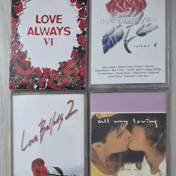 [BUNJANG] Love Pop Compilation (Opened Cassette Tape) - 4 Tapes / 러브팝 컴필레이션 4장 (개봉 카세트테이프)