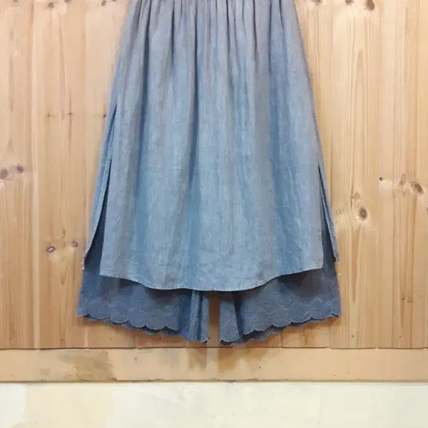 [BUNJANG] Natural Dyed Wrap Style Linen Skirt Pants / * 천연염색 랩 스타일 마 치마 바지        ( 새 상 품 )*