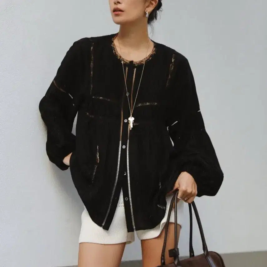 [BUNJANG] H.Mode Black Blouse / 에이치모드 블라우스 블랙
