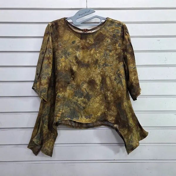 [BUNJANG] Indien Casual Print Blouse / 인견 얼룩무늬  부인복 칠부소매 블라우스 66/보물찾기천사