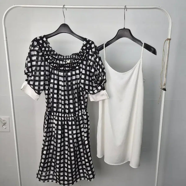 [BUNJANG] Ozzo Second Check Pattern Dress / 오즈세컨 원피스 여성82-94-155 6H10