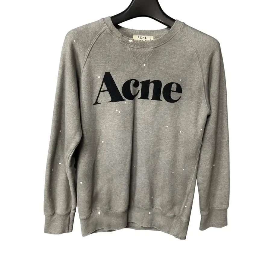 [BUNJANG] Acne Studios Grey Painting Damage Sweatshirt / S 아크네스튜디오 그레이 페인팅 데미지 맨투맨