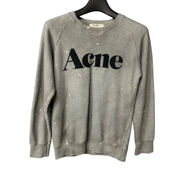 [BUNJANG] Acne Studios Grey Painting Damage Sweatshirt / S 아크네스튜디오 그레이 페인팅 데미지 맨투맨