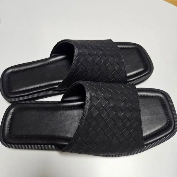 [BUNJANG] Black Woven Slippers / 검정색 엮음 슬리퍼ㅡ새상품