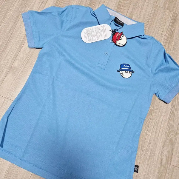 [BUNJANG] Malbon Golf Women's Short Sleeve T-Shirt - Blue / 새상품)말본여성티셔츠말본골프티 말본반팔