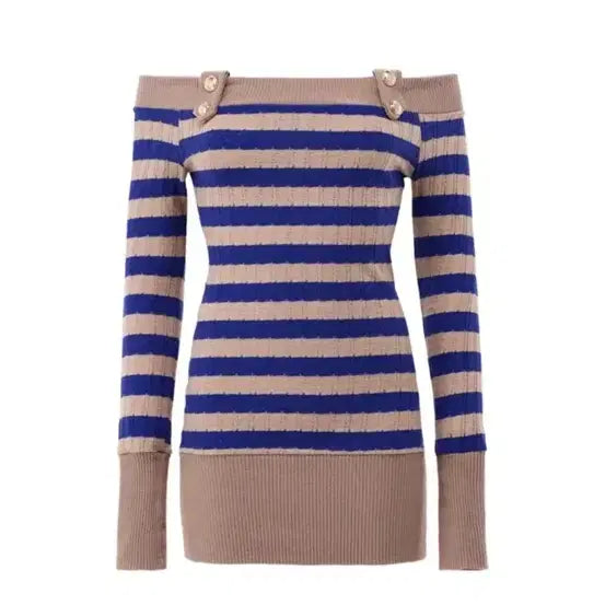 [BUNJANG] BabyMetalClub Shasha Gyaru Knit Mini Dress Blue / 베메클 베이비메탈클럽 샤샤 갸루 니트 미니 드레스 원피스 블루