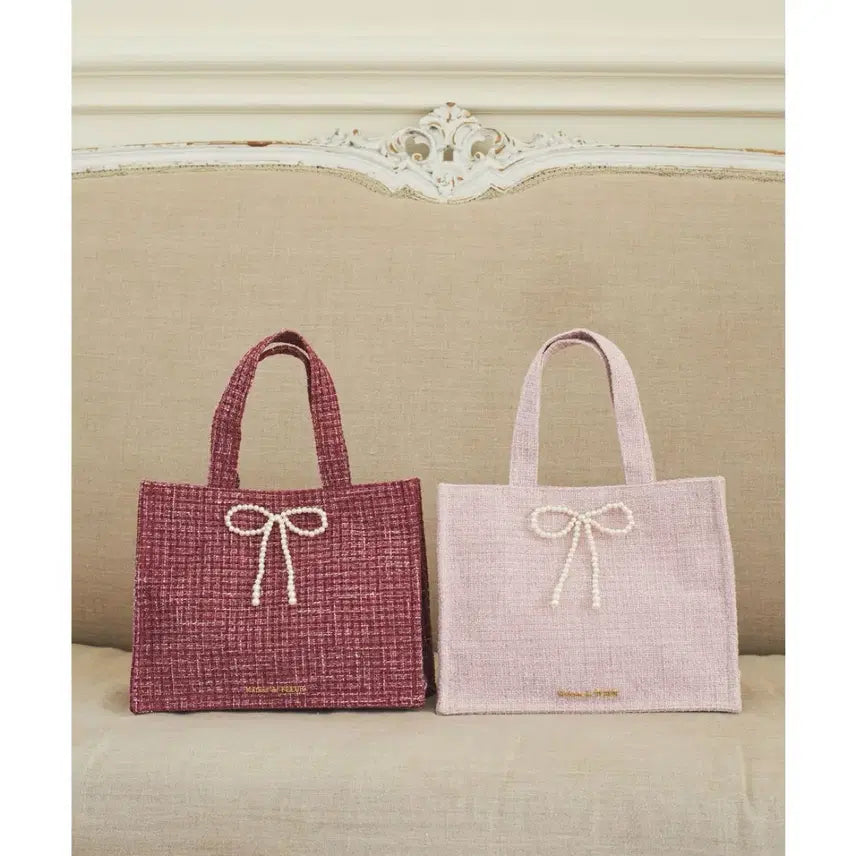 [BUNJANG] Maison de Fleur Ribbon Tweed Bag / Maison de fleur 메종드플뢰르 리본 트위드백 새상품