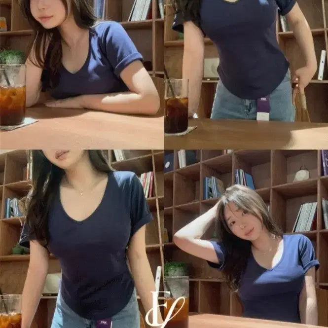 [BUNJANG] Flatper Smooth Cover Fit V-Neck Short Sleeve T-Shirt / 플랫퍼 매끈 팔넉넉 쿨 커버핏 브이넥 반팔티 삽니당