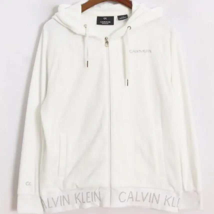 [BUNJANG] Calvin Klein Velvet Cotton Hooded Zip-Up Sweatshirt / (매장판)캘빈클라인 벨벳코튼 후드집업 77~88