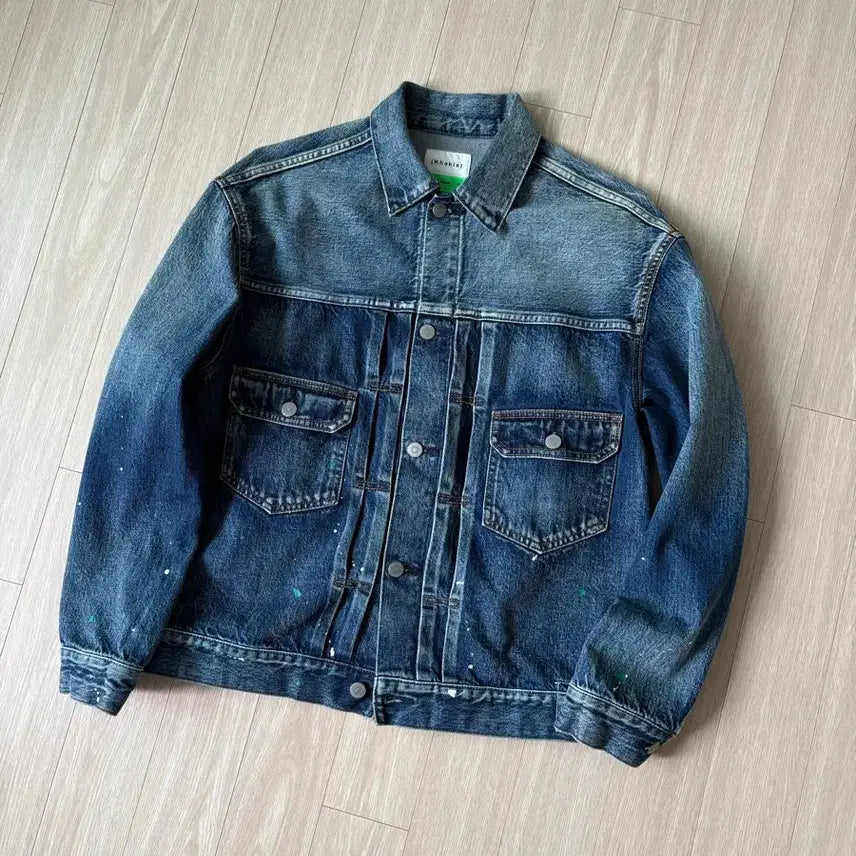 [BUNJANG] Khakis Damaged Jean Jacket Dark Blue / 카키스 데미지드 진 자켓 다크 블루 Khakis Damaged Jean Jacket Dark Blue