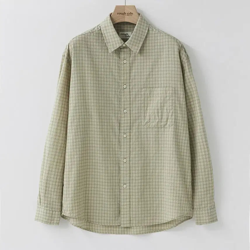 [BUNJANG] Roughside Primary Shirt Light Olive Dobby Check / [새상품] 러프사이드 프라이머리 셔츠 라이트 올리브 도비 체크