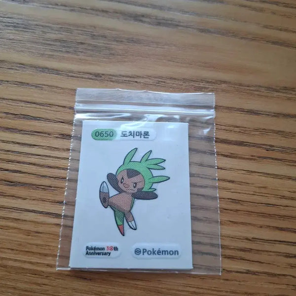 [BUNJANG] Pokemon Chespin 30th Anniversary Ddakji Sticker / 포켓몬 0650 도치마론 30주년 띠부씰