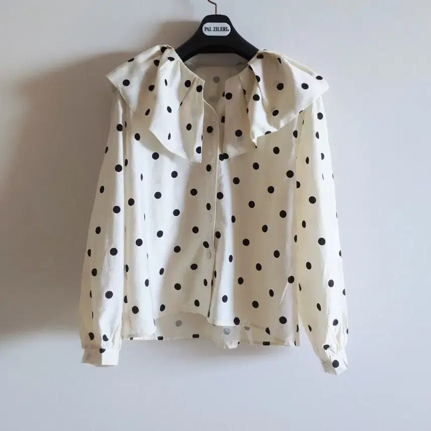 [BUNJANG] Dot Frill Blouse / 도트 프릴 블라우스