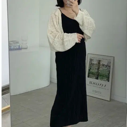 [BUNJANG] Pleated Sleeveless Maxi Dress / 플리츠 나시 롱원피스(Free)