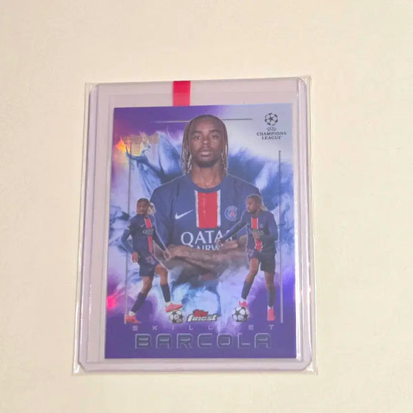 [BUNJANG] Bradley Barcola PSG Topps Finest Insert Soccer Card (Limited Edition 299) / [299한정] 브래들리 바르콜라 PSG 탑스 파이니스트 인서트 축구카드