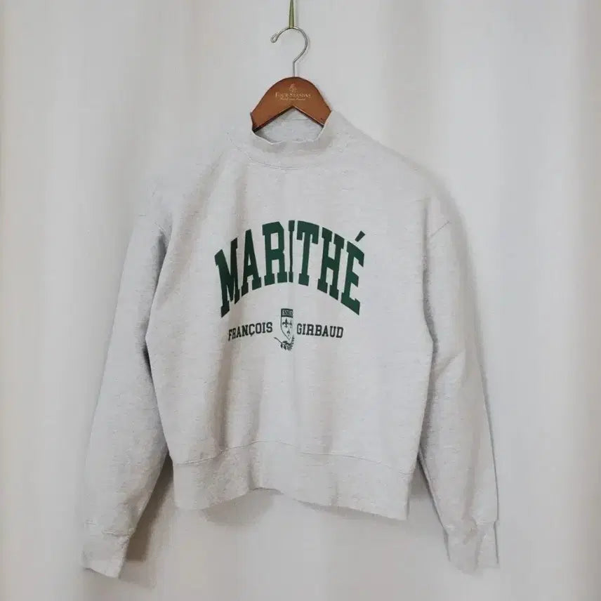 [BUNJANG] Marithe Francois Girbaud Melange Grey Cotton Batwing Mock Neck Top / 마리떼프랑소아저버 55-66