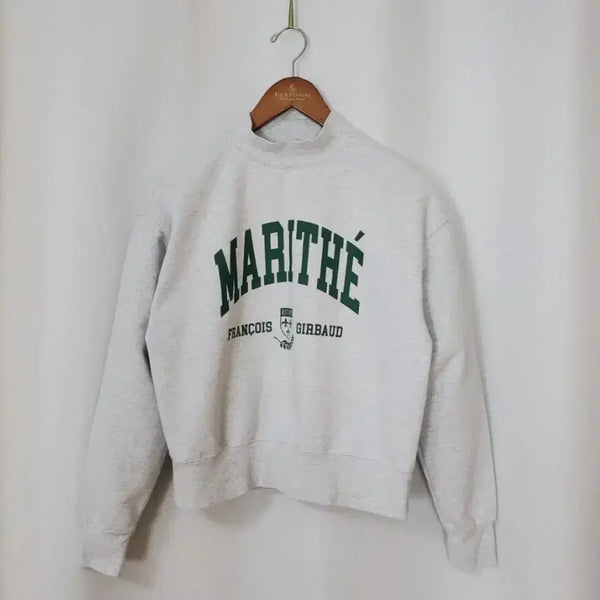 [BUNJANG] Marithe Francois Girbaud Melange Grey Cotton Batwing Mock Neck Top / 마리떼프랑소아저버 55-66