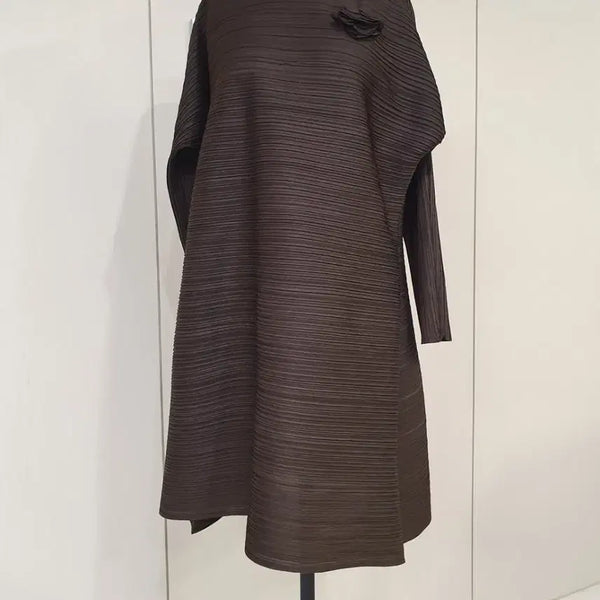 [BUNJANG] Pleated Midi Dress Brown / 플리츠 원피스 브라운