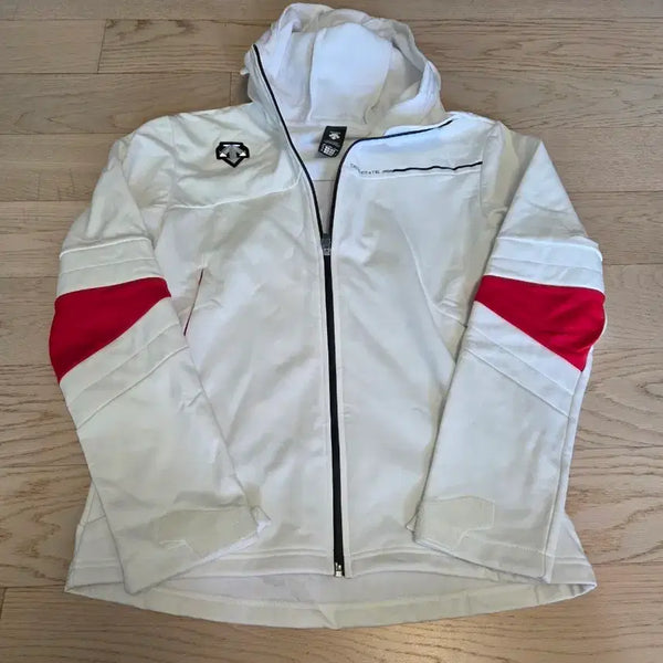 [BUNJANG] Descente White Hooded Zip-Up Jacket / 데상트 흰색 후드 집업