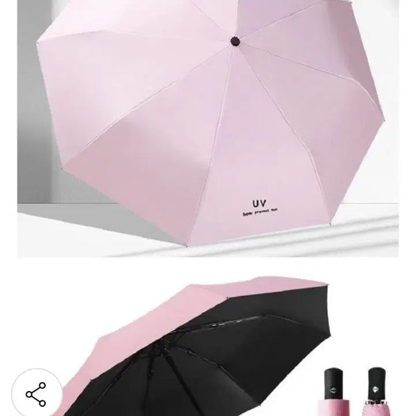 [BUNJANG] 3-Section Automatic Umbrella with UV Protection (Pink, Sky, Black, White) / UV 차단 3단 자동 우산 (핑크, 스카이, 블랙, 화이트)