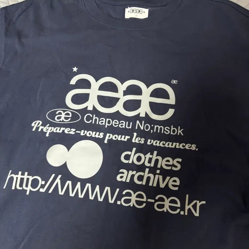 [BUNJANG] AEAE Web Logo T-Shirt Navy Size 2 / aeae 웹 로고 티셔츠 네이비 2사이즈