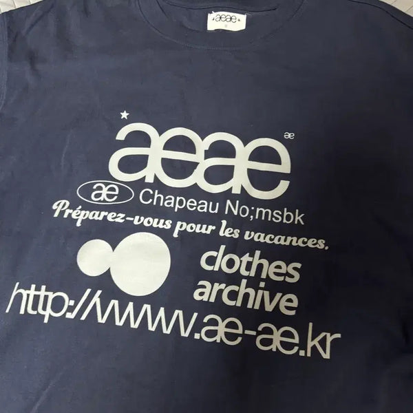 [BUNJANG] AEAE Web Logo T-Shirt Navy Size 2 / aeae 웹 로고 티셔츠 네이비 2사이즈