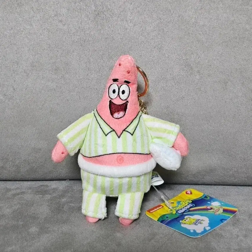 [BUNJANG] SpongeBob SquarePants Patrick Star Pajama Ver. Keychain Plush / 정품 스폰지밥 스펀지밥 파자마 버전 뚱이 키링 인형