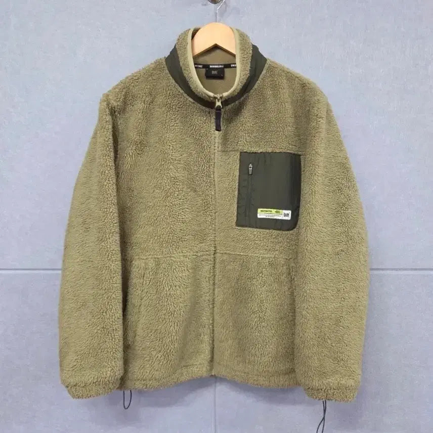 [BUNJANG] Brownbread Color-Block Pocket Teddy Fleece Jacket (Size M) / 브라운브레스 배색 포켓 덤블 플리스 자켓