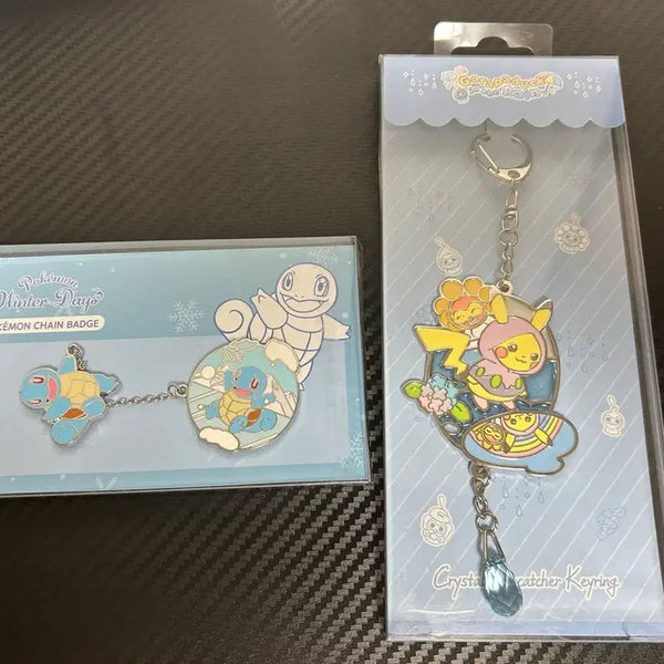 [BUNJANG] Pokemon Pikachu Sun Catcher Keyring & Squirtle Chain Badge / 포켓몬 굿즈 피카츄 키링 , 꼬부기 뱃지