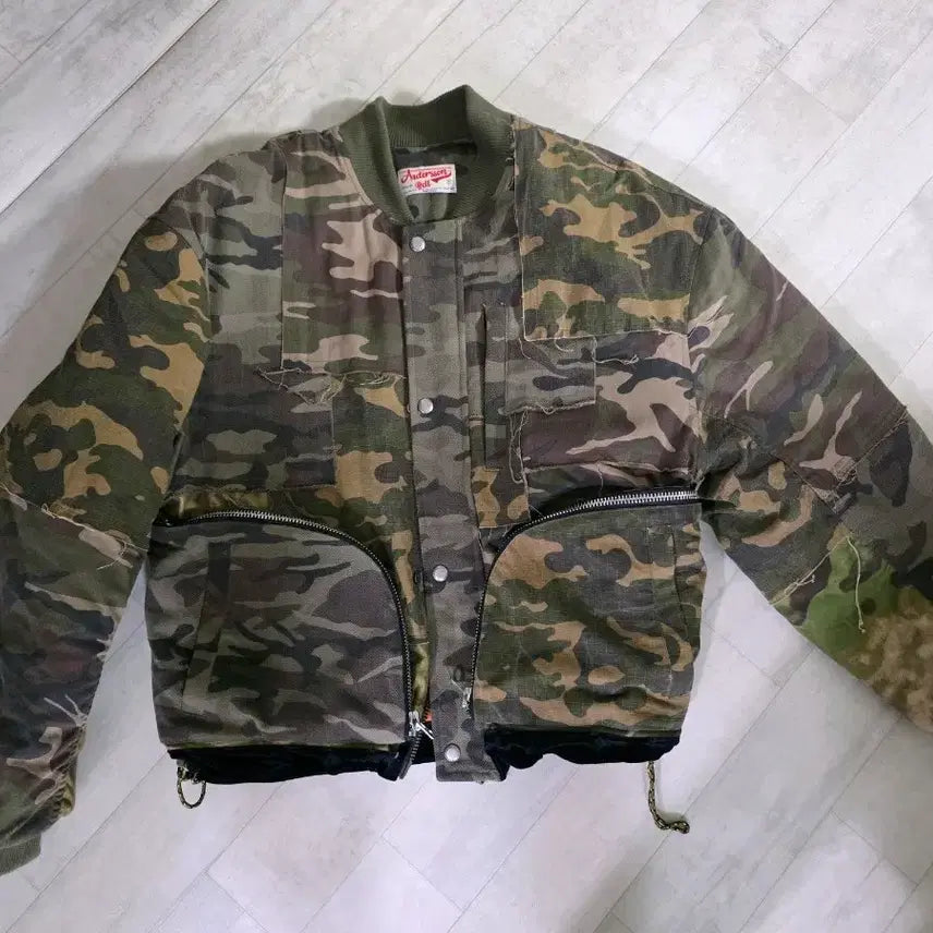 [BUNJANG] Andersson Bell Camouflage Patchwork Bomber Jacket / 앤더슨벨 카모플라주 패치워크 봄버 S