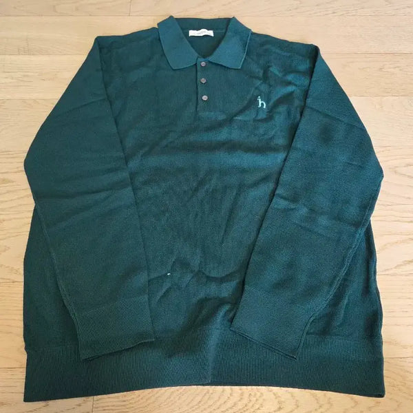 [BUNJANG] Hazzys Long Sleeve Knit Polo Shirt Green 110 / 헤지스 긴팔 니트 카라티 그린 110