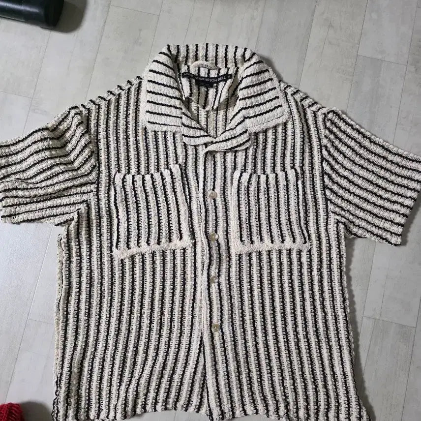 [BUNJANG] Andersson Bell Shear Stripe Knit Shirt XL / 앤더슨벨 시어 스트라이프 니트 셔츠 xl